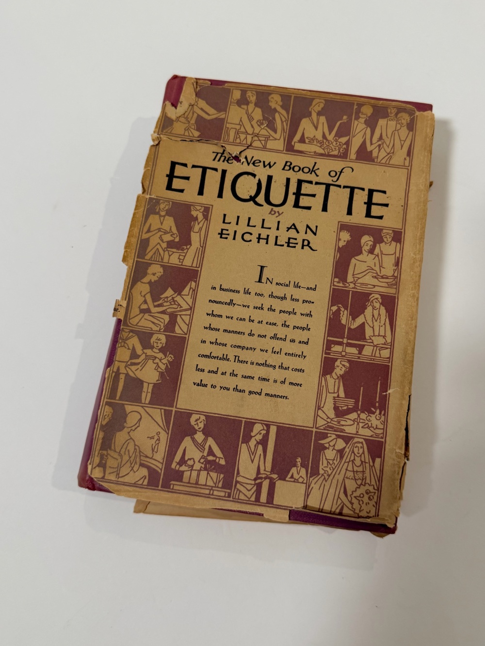 Vintage 1924 The New Book of Etiquette by Lillian Eichler Hardcover w/ Original